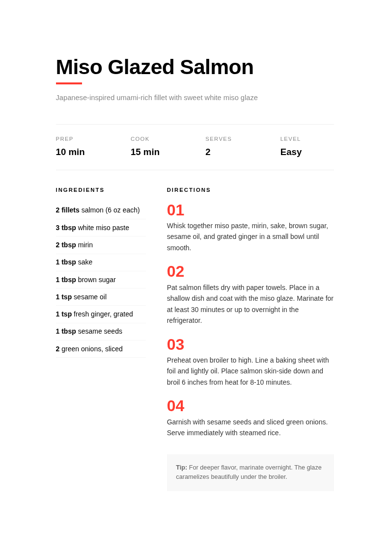 Modern Minimal Recipe With Bold Typography